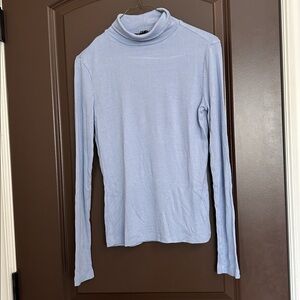 Forever 21 Ribbed Turtleneck Top Blue Size M